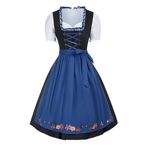 Dirndl Rock Damen Midi Dirndlkleid - Outfit Mode Trachtenkleid Große Größen Dirndel Elegant Trachtenmieder Grosse Grössen Trachtenrock Mit Spitzenschürze Trachtenmode Kleid Für Oktoberfest von Soupliebe