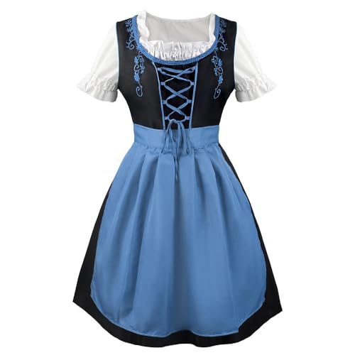 Dirndl Rock Damen Trachten - Trachtenkleid Mode Dirndl-Sets Knielang Trachtenrock Spitze Dirndel Grosse Grössen Outfit Dirndlbluse Dirndlschürze 3 Teilig Für Oktoberfest Besondere Anlässe von Soupliebe