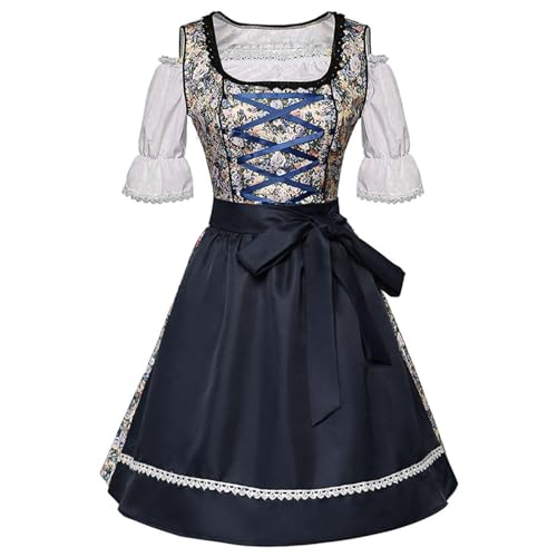 Dirndlkleid Damen Midi Dirndl - Outfit Mode Trachtenmieder Große Größen Dirndl-Sets Grosse Grössen Dirndel Spitze Trachtenkleid Mit Spitzenschürze Trachtenmode Kleid Für Oktoberfest von Soupliebe