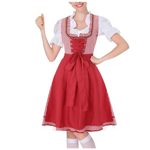 Dirndlkleid Damen Trachten Dirndl Rock - Trachtenrock Dirndel Knielang Trachtenkleid Grosse Grössen Trachtenmieder Mode Dirndl-Sets Midi Trachtenmode Kleid von Soupliebe