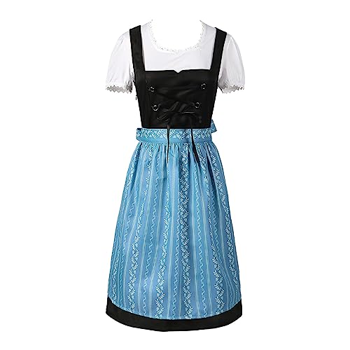 Dirndlkleid Damen Trachten Dirndl - Trachtenrock Mode Dirndl-Sets Große Größen Trachtenmieder Outfit Knielang Trachtenkleid Midi Trachtenmode Für Oktoberfest Mit Spitzenschürze von Soupliebe