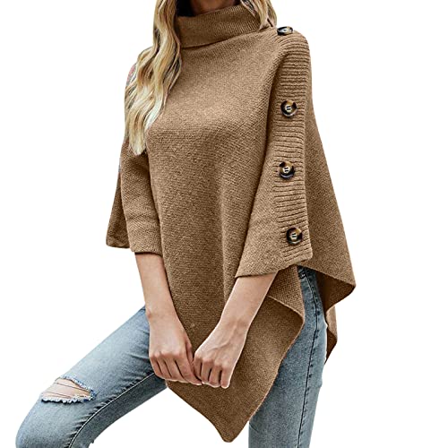 Fleecepullover Damenpullover Damen Turtleneck Sweater - Winterpullover Baumwolle Strickpullover Longsleeve Warm Oberteile Freizeit Sweatshirt Rollkragenpullover Drop Shoulder Kurz von Soupliebe