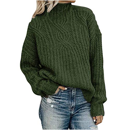 Fleecepullover Damenpullover Damen Warm Pulli - Oberteile Oversize Pullunder Freizeit Sweatshirt Women Ohne Kapuze Rollkragenpullover Elegant Langarm Casual Rollkragenshirt von Soupliebe