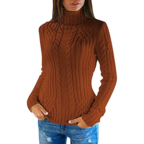 Fleecepullover Damenrollkragenpullover Damen Ohne Kapuze Sweater - Langarmshirt Oversize Freizeit Grobstrickpullover Lose Oberteile Winter Winterpullover Drop Shoulder Kurz Pullover von Soupliebe