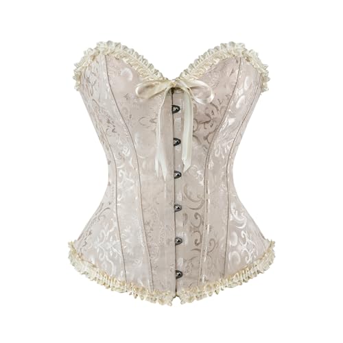 Gelbes Korsett Corset Top Damen Sexy Floral Korsett Corsage - Bauchweg Vollbrust Corsage Top Übergrößen Korsett Bustier Corsage Frauen Bridal Wäsche Schnürt Knochen von Soupliebe