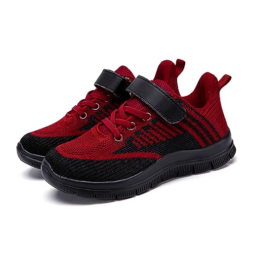 Hallenschuhe Kinder Klettverschluss Sportschuhe - Leicht Turnschuhe Atmungsaktiv Schuhe, Sportschuhe Kinder Jungen Mädchen Hallenschuhe Mesh Laufschuhe Flach Dicker Boden rutschfest Sneaker von Soupliebe