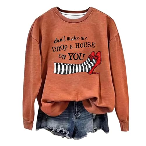 Halloween Kostüm Teenager Mädchen, Halloween Sweater Damen Ohne Kapuze Pullover - Kostüm Oversized Hoodie Horror Pulli Gruselig Kleidung Blutiges Shirt Sweatshirt Lustige Bluse Tops von Soupliebe