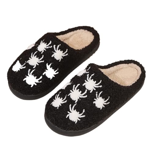 Hausschuhe Damen Plüsch Kürbis Pantoffeln - Halloween Hausschuhe Pumpkin Slipper, Winter Warme Hauspantoffeln Frauen Cartoon Dicke Geschlossen Pantoffeln Bequem rutschfeste Leicht Slippers Indoor von Soupliebe