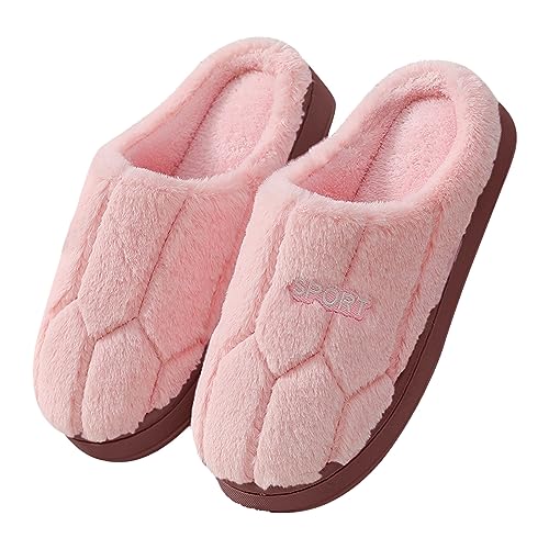 Hausschuhe Damen Plüsch Pantoffeln - Geschlossen Slippers Winter Hausschlappen, Rückstellschaum Winter Wärme Pantoffeln Für Frauen Kuschelige Plüsch Slippers rutschfest Puschen Schlappen von Soupliebe