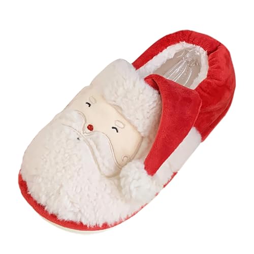 Hausschuhe Weihnachten Damen Plüsch Filzpantoffeln - Weihnachtsmann Weihnachtselfen Pantoffeln Weiche Warme Weihnachten Winter Indoor Slippers Bequem Filzpantoffeln Gemütliche Weiche Fleece Puschen von Soupliebe