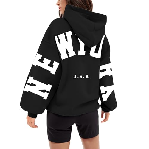 Hoodie Damen Backprint Sweatjacke - Hoodie Damen Oversize Sweatshirt Langen Mantel Jacke Tops Outwear Hoodie Outwear Kapuzenpullover von Soupliebe