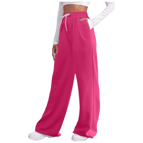 Jogginghose Damen Baggy Sporthose - Damen Weite Sporthose Kordel Yogahose Lockere Freizeithose Höherwertig High Waist Hose Elegant Bequeme Atmungsaktive Trainingshose Mit Taschen von Soupliebe