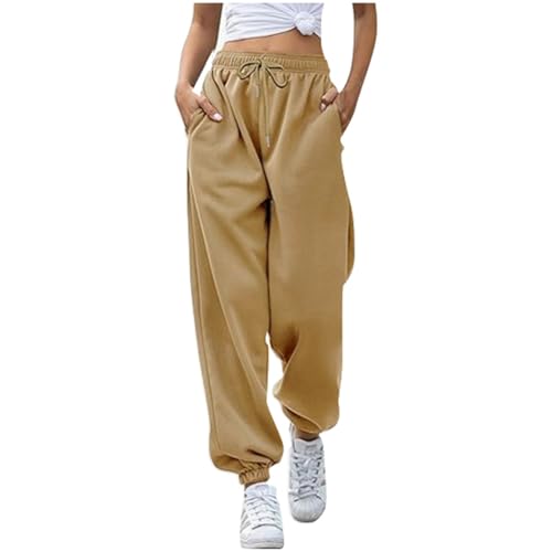 Jogginghose Mädchen, Freizeithose Damen Lockere Sweatpants - Sommerhose Mit Taschen Hose Loose Schlupfhose Fitness Yogahose Arbeitshose Lang Trainingshose High Waist Laufhosen Modern von Soupliebe