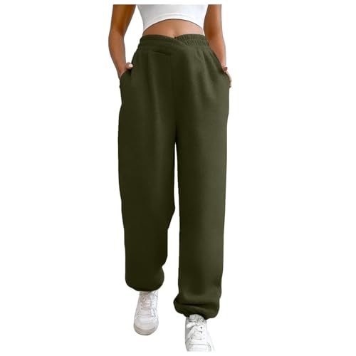 Jogginghose Teenager Mädchen, Jogginghose Damen Freizeit Sweatpants - Sommerhose Weite Lounge Pants Lässiges Yogahose Geradem Sporthose Mit Taschen Hose High Waist Loose Fit Elastischer Bund von Soupliebe