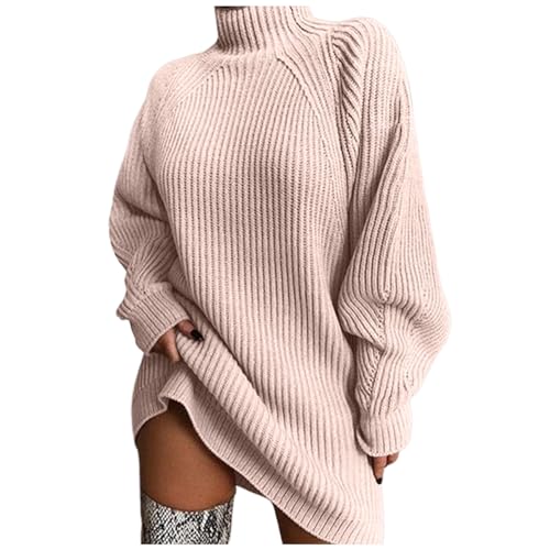 Kaschmir Pullover Damenstrickpullover Damen Warm Sweater - Sweatshirt Mode Kaschmir Pullover Lose Oversize Elegant Pullunder Winter Rollkragenpullover Grobstrickpullover von Soupliebe