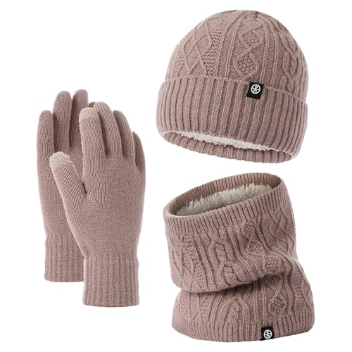 Kinder Mütze, Haube Kinder, Schal Und Mütze Set Damen Warm Wintermütze Herbst Lässig Handschuhe Coole Kindermütze Frauen Mit Strickmütze Schlauchschal Winterhandschuhe-Set von Soupliebe