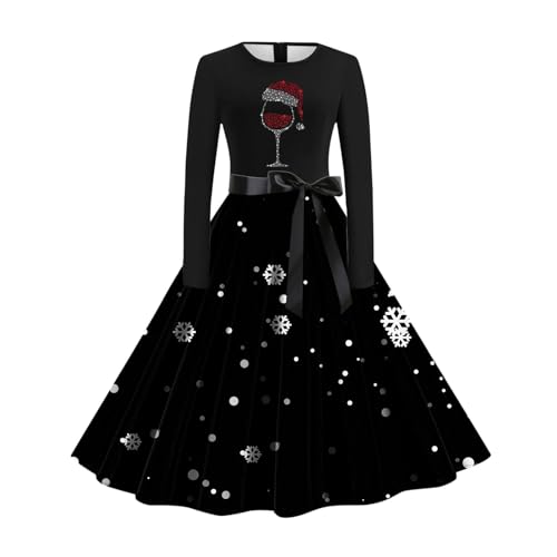 Kleider Weihnachten Damen, Weihnachtskleider Damen Weihnachtskleid Kleid Weihnachten - Weihnachtskostüm Christmas Dress Weihnachtskleidung Kleider Cocktailkleid Mit Rundhals von Soupliebe