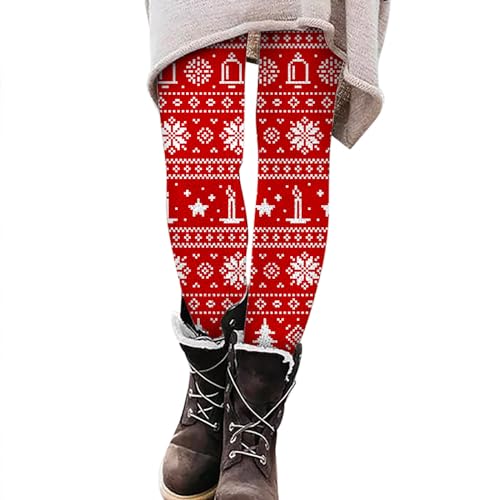 Leggings Damen Thermo, Damen Thermo Leggings Weihnachten Thermoleggings - Thermohose Gefüttert Warme Winter Weihnachtshose Jeggings Sport High Waist Weihnachten-Yogahose von Soupliebe