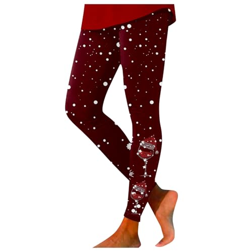 Leggings Damen Thermo, Leggings Weihnachten Damen Weihnachtsstrumpfhose - Thermo Sport Thermoleggings Wanderleggings Herbst Laufhose Winter Weihnachts Druck Strumpfhosen von Soupliebe