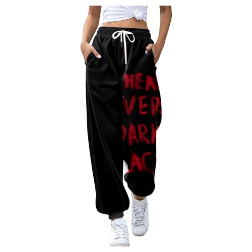 Lockere Sommerhose Damen, Jogginghose Damen Lang Freizeithose - Yogahose Fitness Sommerhose Bequeme Lounge Pants Lockere Hausehose Arbeitshose Sporthosen Lange Yoga Hosen Loose Casual von Soupliebe