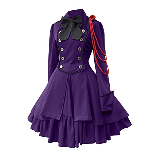 Mittelalter Kleid Damen Kostüm - Renaissance Viktorianisches Halloween Big Swing Wikinger Kleidung Frauen Vintage Retro Mit Trompetenärmel Mittelalterliche Viktorianischen Königin Kleider von Soupliebe