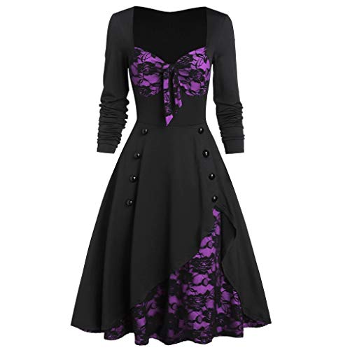 Mittelalter Kleid Damen Lang Kostüm - Mit Schnürung Maxirock Frauen Mittelalterkleid Vintage Halloween Viktorianisches Wikinger Kleidung Renaissance Gotisch Maxikleid Party Prinzessin von Soupliebe