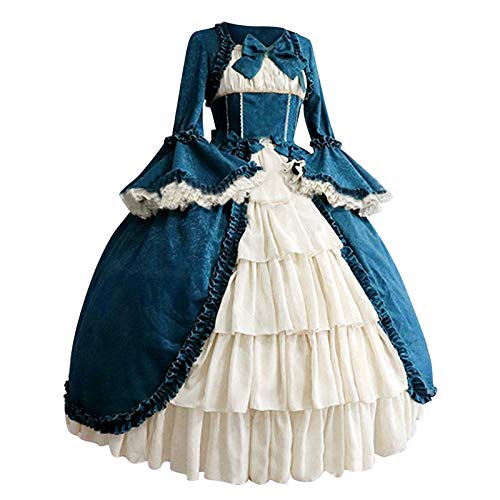 Mittelalter Kleid Damen Medieval Wikinger Kleidung - Mittelalterkleid Halloween Big Swing Kostüm Renaissance Mit Schnürung Gotisch Maxikleid Party Prinzessin von Soupliebe