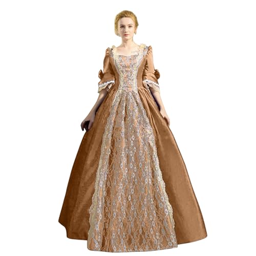 Mittelalter Kostüm Damen Kleid - Prinzessin Big Swing Viktorianisches Mittelalterkleid Große Größen Maxi Wikinger Kleidung Renaissance von Soupliebe