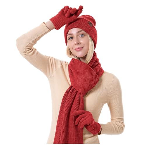 Mütze Mädchen, Mütze Und Loop Schal, Mütze Schal Set Damen Winter Und Wintermütze Women Herbst Kindermütze Coole Handschuhe Weich Mit Strickmütze Schlauchschal Winterhandschuhe-Set von Soupliebe