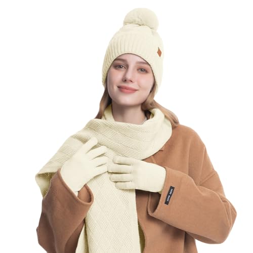 Mütze Mädchen 10 Jahre, Herbst Mütze Damen, Mütze Schal Set Damen Warm Und Kindermütze Outdoor Handschuhe Bequeme Wintermütze Lässig Merinowolle Winterschlauchschal Für Aktivitäten von Soupliebe