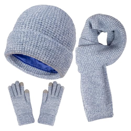 Mütze Und Loop Set Jungen, Mütze Schal Handschuhe Set Kinder, Schal Und Mütze Set Damen Warm Handschuhe Coole Kindermütze Women Lässig Wintermütze Dünne Mit Fleece Gefütterte Für Mädchen Junge Herren von Soupliebe