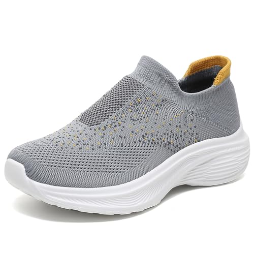 Orthopädische Schuhe Damen,Sportschuhe Damen Leichte Turnschuhe - Fitnessschuhe Sommer Barfuss Schuhe Atmungsaktiv Freizeitschuhe Fitness Bequeme Sneaker Leicht Laufschuhe von Soupliebe