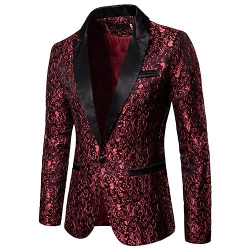 Pailletten Jacke Herren Festival Anzüge - Herrenanzug Übergröße Hochzeitsanzug Hochzeit Kostüm Elegant Smoking Slim Fit Set Sakko Blazer Anzugjacke Glitzer Anzug von Soupliebe