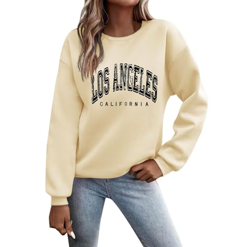 Pulli Teenager Mädchen, Pullover Damen Ohne Kapuze Sweatshirt - Sweater Longsleeve Langarmshirt Teenager Mädchen Oberteile Print Tops Casual Pulli Sport Streetwear Sweatshirts Bluse von Soupliebe