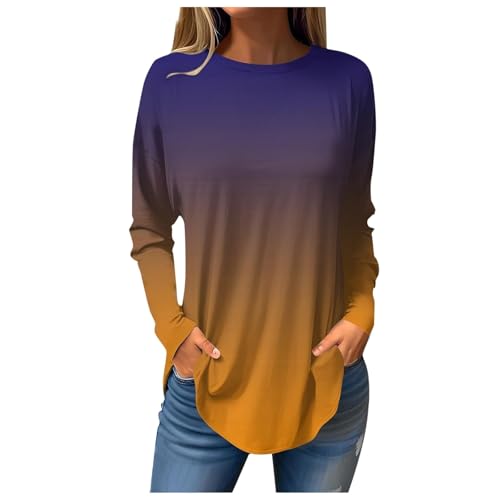 Pullis Teenager Mädchen, Coole Pullover, Langarmshirt Damen Ohne Kapuze Sweatshirt - Große Größen Longsleeve Baggy Lang Oversize Shirt Oberteile Lässig Rundhalsausschnitt Tunika von Soupliebe