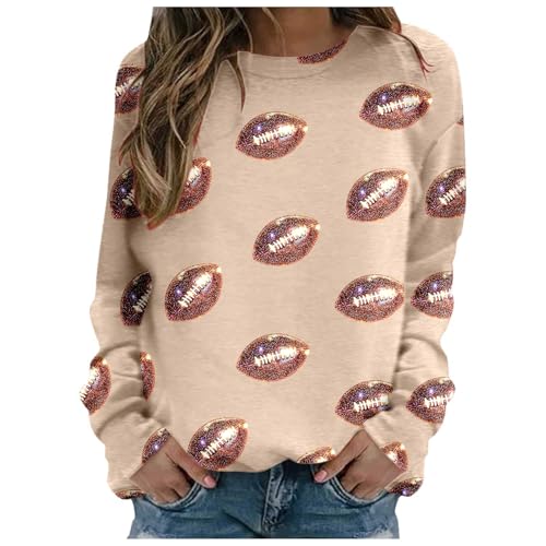 Pullover Teenager Mädchen, Sweatshirt Damen Aufdruck Pullover - Tops Print Shirt Casual Pulli Vintage Langarmshirt Longsleeve Sweater Oversized Bequem Teenager Mädchen Hoodie Sportbekleidung von Soupliebe