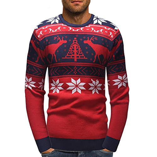 Pullover Weihnachten Damen,Weihnachtspullover Herren Pullover Weihnachten Damen Christmas Sweater - Weihnachtsoutfit Ugly Baumwolle Lustige Strickpullover Für Weihnachten-Party von Soupliebe