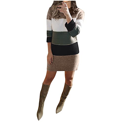 Pulloverkleid Damen Herbst, Strickkleid Damen Baumwolle, Wollkleid Damen Winter Strickkleid Winterkleider Women Langarm Kleid Lang Longpullover Freizeitkleid Herbstkleid Mode Pullover Winterkleid von Soupliebe