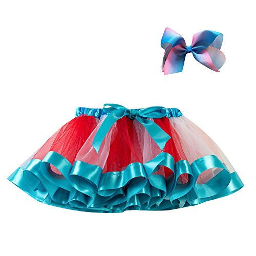 Regenbogen Kleid, Regenbogen Tüllrock Kinder Mädchen Bunter Tutu Rock - Tütü Pink Prinzessin Ballettrock Pettiskirt Minirock Tüll Röcke Bunte Lagen Ballett Tanz Party von Soupliebe