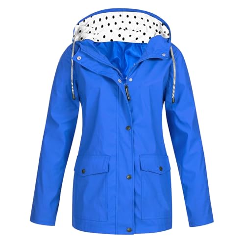 Regenjacke Damen Atmungsaktiv Regenmantel - Sommer Regenponcho Wasserdicht Windbreaker Ultraleicht Kapuzenjacke Leichte Fahrradjacke Leicht Atmungsaktive Travel Lange Jacke Für Frauen von Soupliebe