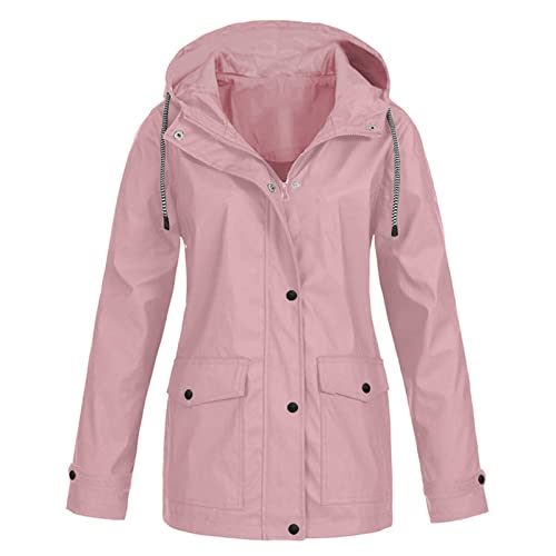 Regenjacke Damen Lang Regenmantel - Rain Jacket Women Leichte Windbreaker Grosse Groessen Regenparka Leicht Atmungsaktive Travel Regenponcho Lange Jacke Für Frauen von Soupliebe