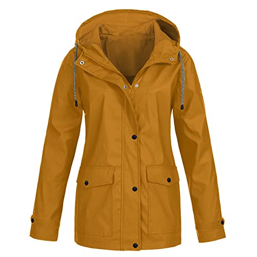 Regenjacke Damen Lang Regenmantel - Rain Jacket Women Leichte Windbreaker Grosse Groessen Regenparka Leicht Atmungsaktive Travel Regenponcho Lange Jacke Für Frauen von Soupliebe