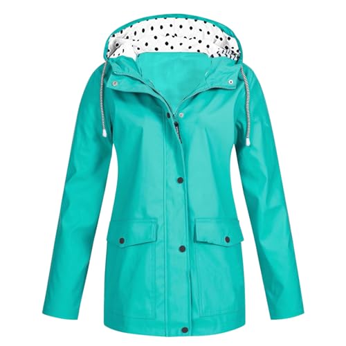 Regenjacke Damen Wasserdicht Regenmantel - Outdoorjacke Women Wanderjacke Dünne Sommer Windbreaker Grosse Groessen Regenponcho Sommerjacke Outdoor Jacken Leichte Windjacke Radjacke von Soupliebe