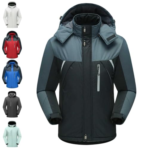 Regenjacke Herren Wasserdicht Windbreaker - Atmungsaktiv Fahrrad Regenjacke Ultraleichte Windjacke Mit Kapuze, Outdoor Winterjacke Softshelljacke Winter Kapuzenjacke Verdickt Funktionsjacke von Soupliebe