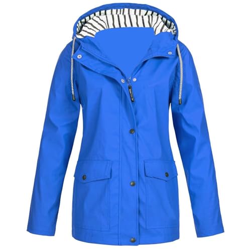 Regenmantel Damen Atmungsaktiv Regenjacke - Regenponcho Grosse Groessen Windjacke Leicht Regenparka Leichte Raincoat Dünne Sommerjacke Outdoor Jacken Radjacke von Soupliebe