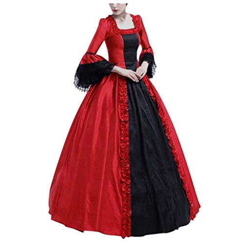 Renaissance Kleid Damen, Viktorianisches Kleid Damen Rokoko Renaissance - Mittelalter Vampir Kleidung Halloween Schwarz Gothikkleider Kostüm Ballkleid Retro Freizeitkleider Maxikleider von Soupliebe