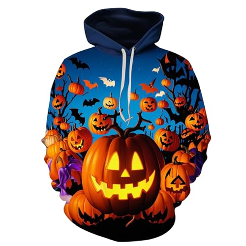 Sale Angebote, Hoodie Orange, Kürbis Kostüm Herren Mit Kapuze Halloween Hoodie Pumpkin Sweater Lustig Pulli Lässige Pullover Langarm Männer Kängurutasche Und Kordelzug von Soupliebe