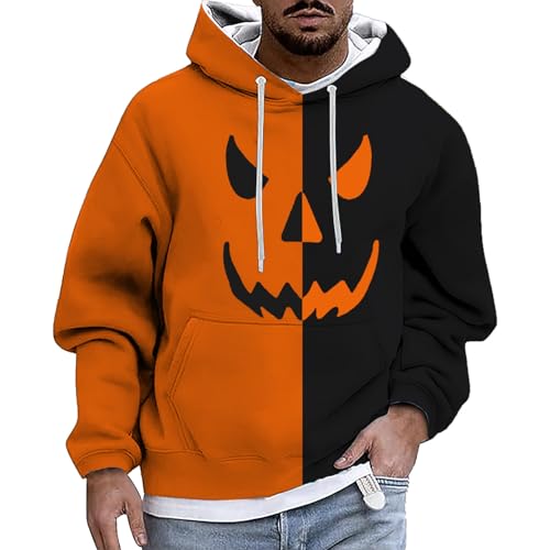 Sale Angebote, Kürbis Kostüm Erwachsene, Halloween Pullover Herren Mit Kapuze Hoodie Pulli Realistisch Pumpkin Sweater Männer Bedruckter Kürbis Erwachsene 3D Bedruckter-Hoodie von Soupliebe