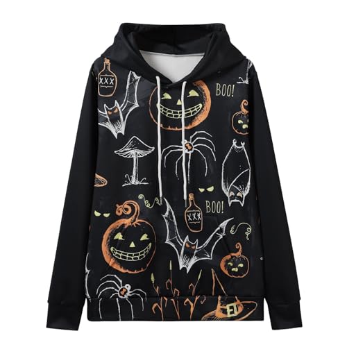 Sale Angebote, Kürbiskostüm Mann, Halloween Hoodie Herren Mit Kapuze Pullover Pulli Realistisch Pumpkin 3D Kürbis Sweater Männer Lustig Lässiger Man Drucken Sweatshirt von Soupliebe