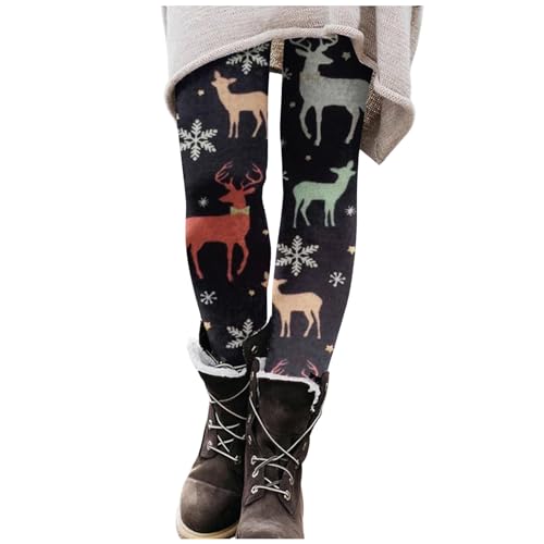 Sale Angebote, Weihnachts Leggings Damen Weihnachten Thermo Jeggings - Thermoleggings Laufhose Lang Winter Gefütterte Warme Gym Sport Running Weihnachten-Leggings von Soupliebe